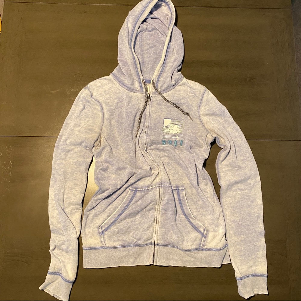 Roxy distressed blue sweater size medium